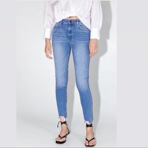 ZARA jeans with rhinestones down each side, size 4
